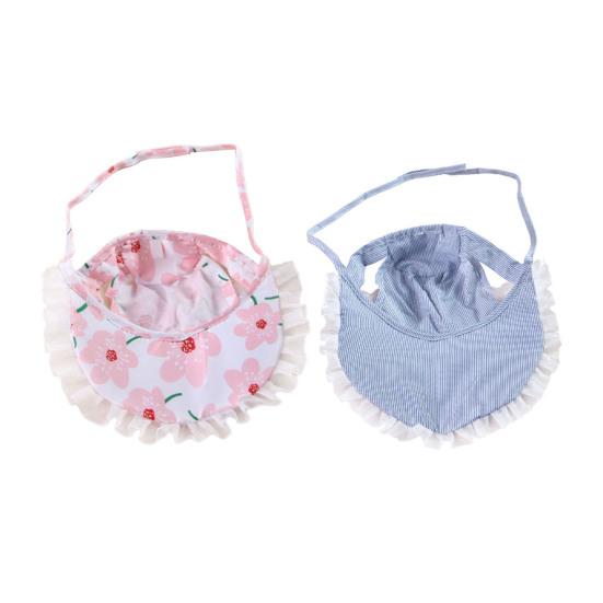 Hunde Sonnenhut mit Ohrenlöchern Sommer Haustier Spitze Hut mit breiter Krempe Verstellbarer Haustier Prinzessinnenhut für kleine, mittelgroße und große Hunde, Katzen