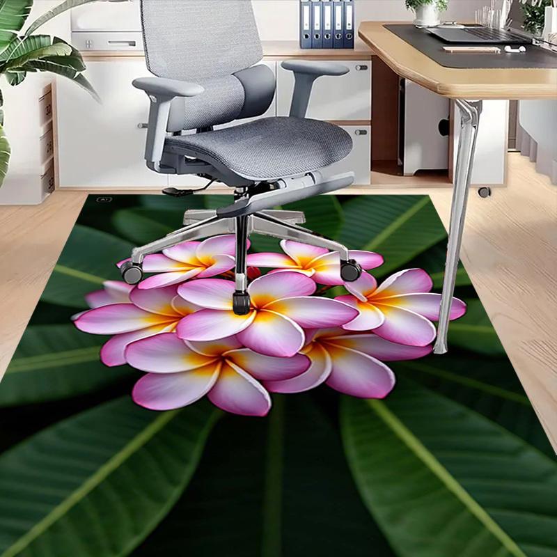 1PC Flores de Plumeria Extra Grandes Alfombra de Piso Antideslizante, Oficina, familia, dormitorio, Estudio Alfombra de Área Grande Alfombras de Interior, , Colores Vibrantes