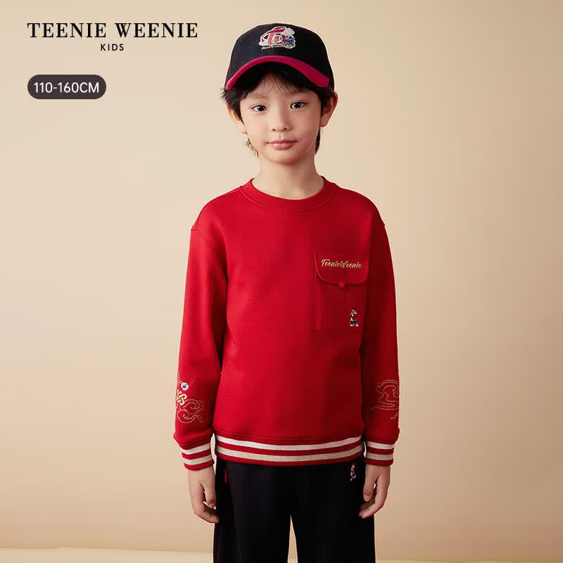 Teenie Weenie Boys' Chinese-Style Embroidered Fleece-Lined Sweatshirt