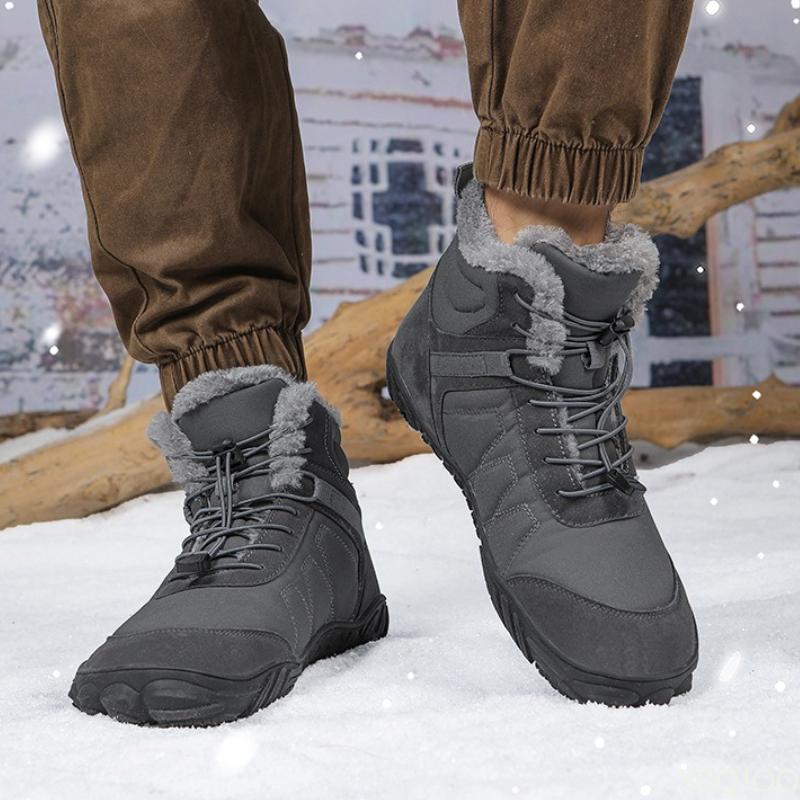 Herbst- und Wintermode Große Outdoor-Samt Warme Herren High Top Baumwollschuhe Dicke Weiche Sohle Rutschfest Herrenstiefel
