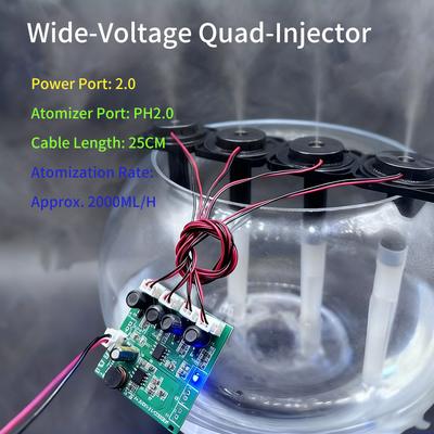 DC 6-24V 1.5-2W Four Spray Head Humidifier Module Atomization Control Board DIY Ultrasonic Nebulizer PH2.0 Interface