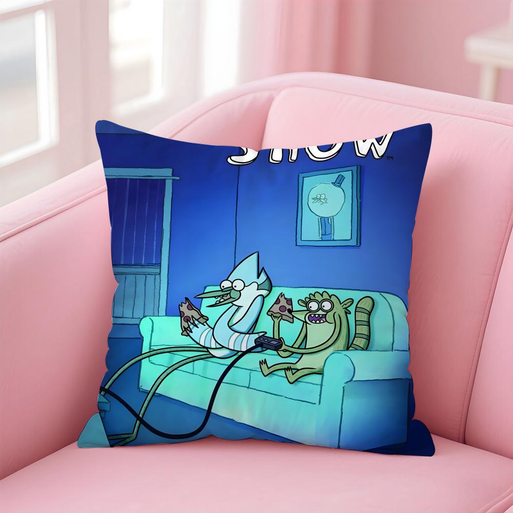 Regular Show Pillow American Cartoon Cushion Cover Linen Pillowcase Cover Soft Decor For Sofa Home Room
