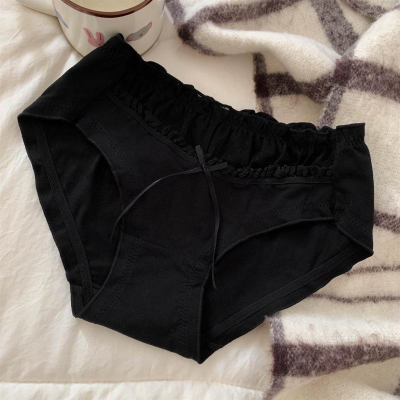 Ladies Summer Sweet To Sweet Lace Mesh Stitching Cotton Hip Hip Mid Waist Triangle Briefs