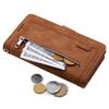 For iPhone 17 Pro Case 9 Card Slots Zipper Wallet PU Leather Phone Cover with Wrist Strap