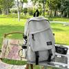 Junior High School Student Schoolbag Men's Solid Color Backpack Women's Travel Backpack