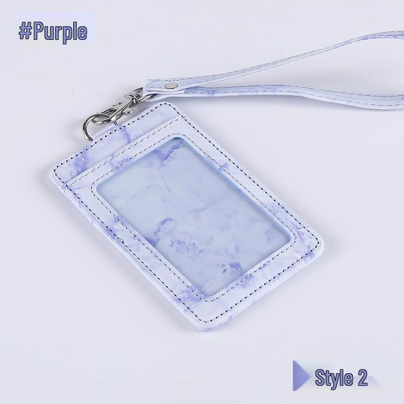 Jinbei Leather ID Card Badge Holder with Lanyard