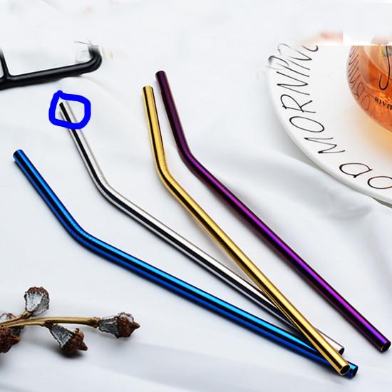 1PC Reusable Stainless Steel Straw Metal Drinking Straw Bent Straight Drink Straw Cleaning Brushes Storage Bag Bar Accessories
