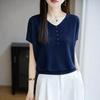 Blue Women's Wool Pullover Sweater - Soft, Comfortable, Lazy Style with Hemp Twist Collar