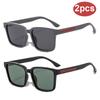 2pcs Rectangle Sunglasses For Men Women Polarized UV400 Outdoor Sports Protection Driving Sun Glasses Male Famale Brand Design