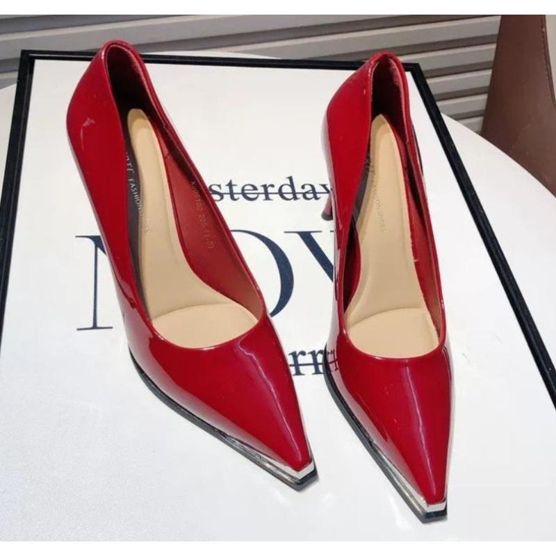 New Style Women's Autumn Classic Pumps Patent Leather Pumps Women Wedding Shoes High Heels Stiletto Lady Shoes
