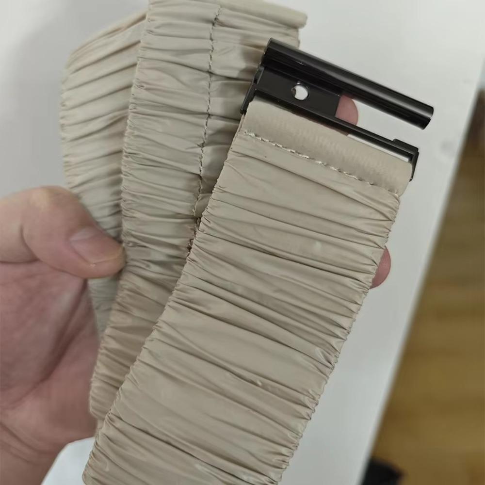 Ceinture de taille pour manteau en duvet de 5 cm de large, ceinture de taille plissée pour veste en duvet, ceinture de taille élastique tendance avec boucle