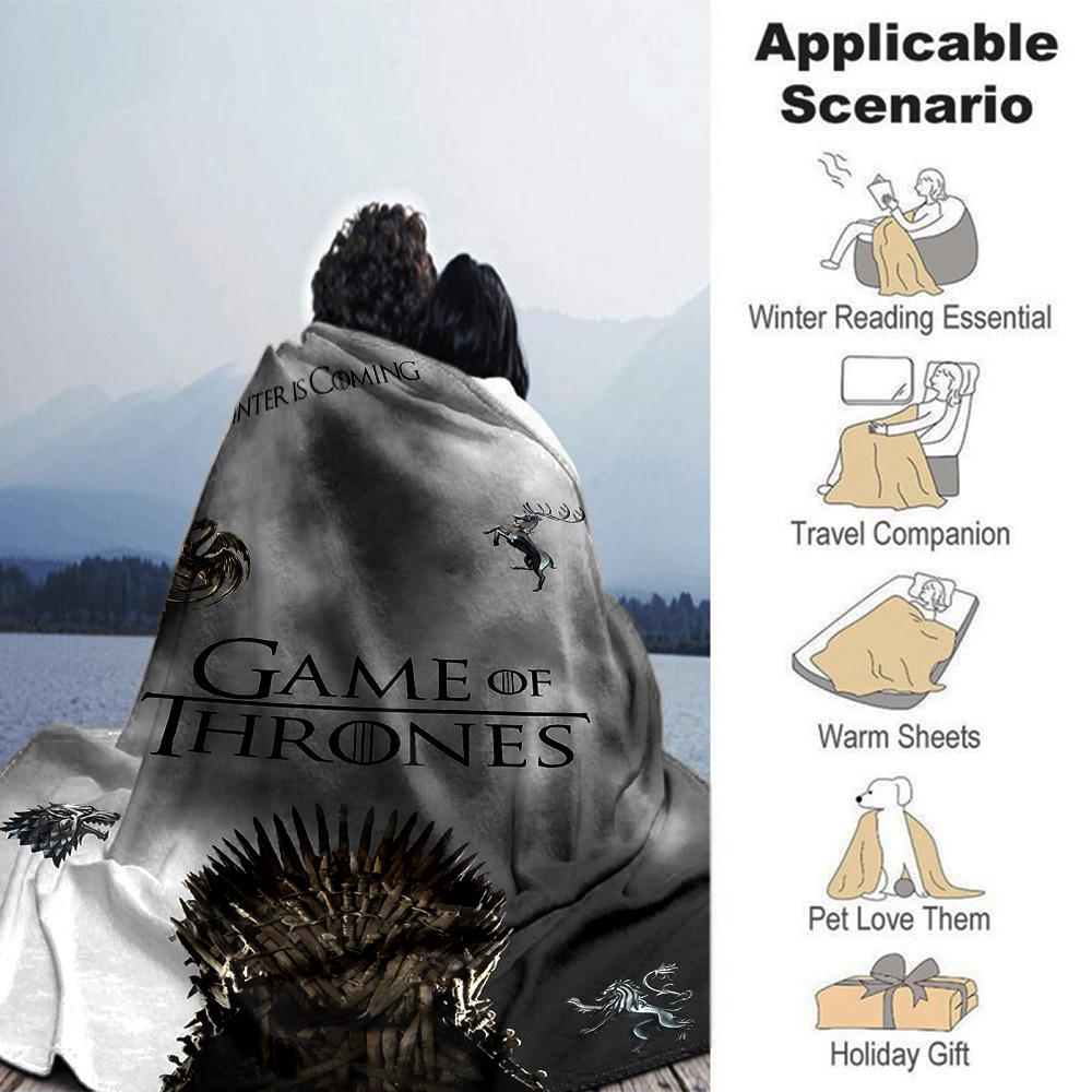 1pc Game of Thrones Winter is Coming Flannel Blanket - Soft Warm Throw for Home, Office, TravelL1323