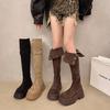 Niche Two Wear Knee Boots Women's 2026 Autumn and Winter New Suede Thick-soled Boots Maillard Slim Tall Knight Boots
