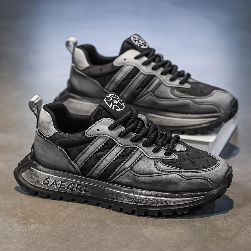 

Men s shoes 2025 autumn new trend retro platform heightening dirty shoes men s outdoor lace-up comfortable sports shoes 44