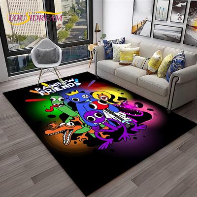 Tappeto Area Cartoon R-Rainbow Friends, Tappeto per Casa Soggiorno Camera da Letto Divano Zerbino Decorazione, Tappetino Antiscivolo per Gioco Bambini Regalo
