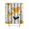 1pcs Heart Pattern Digital Printed Polyester Waterproof Bathroom Divider with Hooks, Woven Fabric, Machine Washable, Waterproof