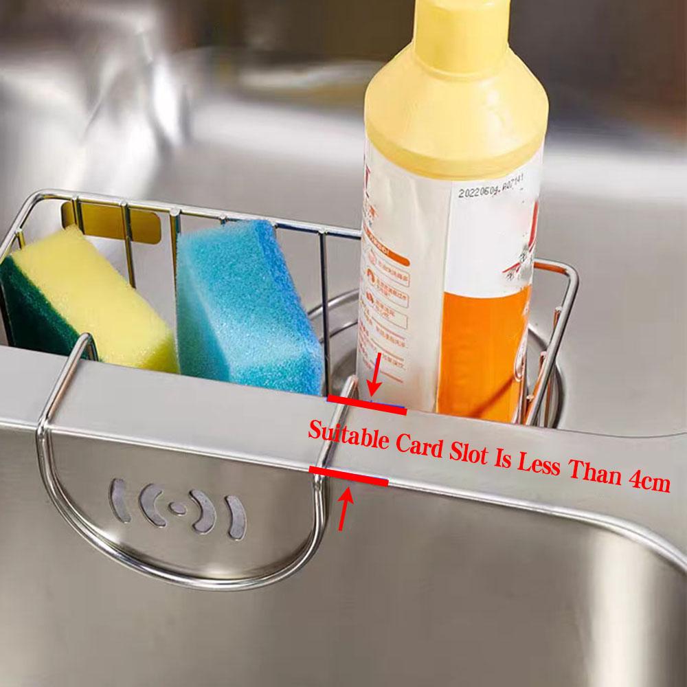 1 Stück Hängender Trockenkorb Küche Schmiedeeisen Edelstahl Abtropfgestell Bürste Schwamm für Spüle Aufbewahrung Abtropfhalter Organizer