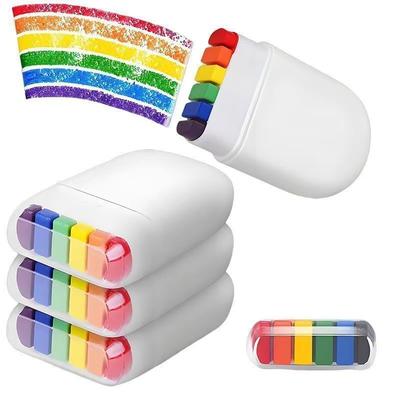 Rainbow Crayon Paint Color Set Toy - Birthday Party Colorful Theme Oil Pastel Accessories, DIY Rainbow Colors Graffiti Pen Toy