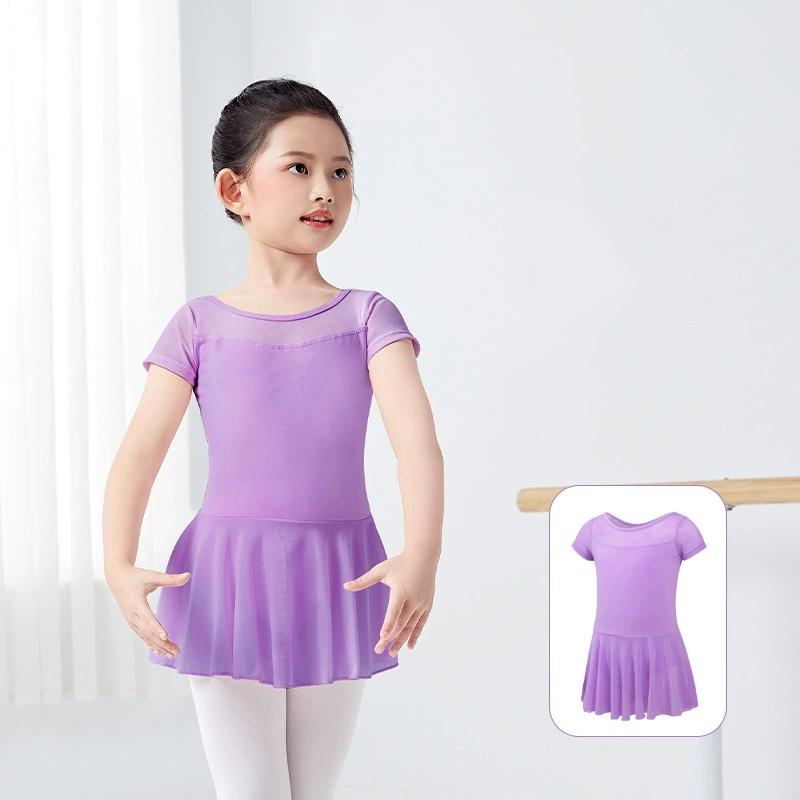 

Kids Girls Ballet Dress Long Sleeve Cutout Back Figure Ice Skating Dress Ballet Suit Jersey Leotard Dance Wear 160cm фіолетовий