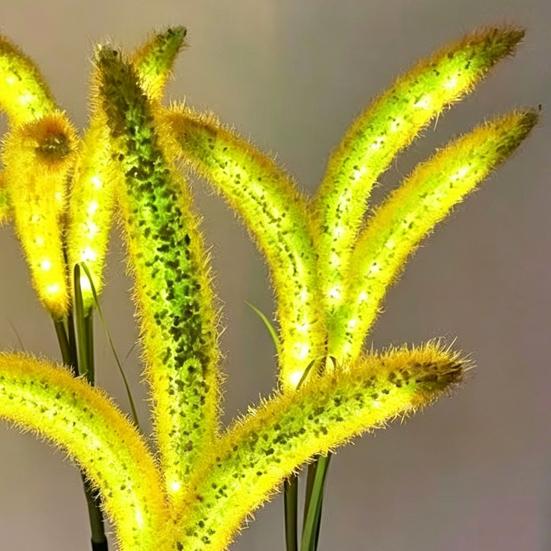 Solar Foxtail Light LED Foxtail Grass Solar-Powered Garden Light Decorative Light-up Foxtail Plant for Outdoor Yard Patio Lawn
