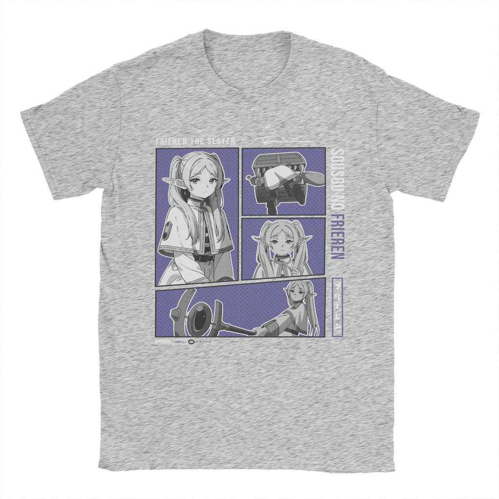 Men Sousou No Frieren T Shirts Japanese Anime Cotton Clothing Funny Short Sleeve O Neck Tee Shirt Graphic Printed T-Shirts