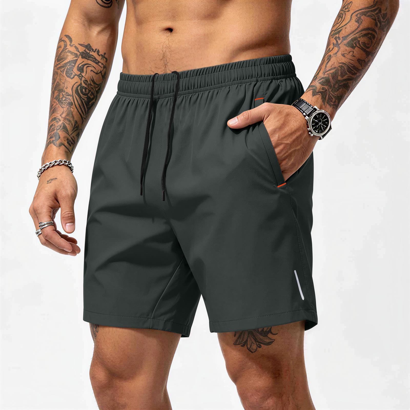 Viper Heren Athletische Shorts Sneldrogend Lichtgewicht Elastische Taille Hardloopshorts met Ritszakken voor Sporttraining Sportschool Workout L