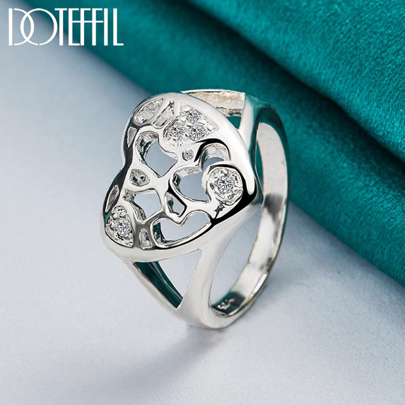 925 Sterling Silber AAA Zirkon herzförmigen Ring Modeschmuck Hochzeitsschmuck