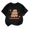 Capybara Girls' T-Shirt Summer Cute Graphic T Shirts O-Neck Girls Short Sleeve Clothing Fashion Casual Tops Children's Clothing