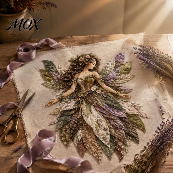 Fabric Craft Supplies Flower Fairy Patchwork DIY Kit, Layered Sewing Floral Wall Decoration Kit for Adults, Whimsical Home Decor
