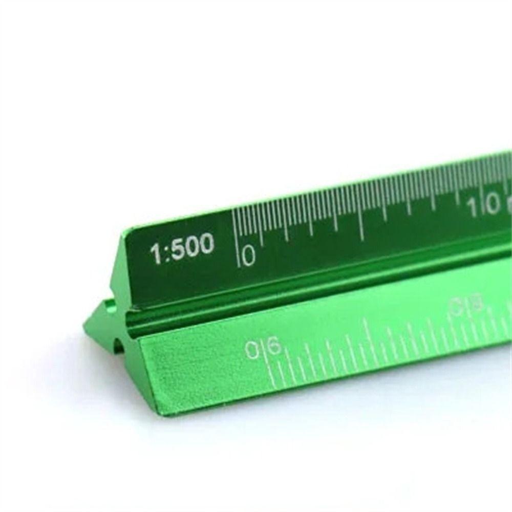 Multi-function Triangular Scale Ruler Smoothly Metal Ruler Students Measuring Ruler Stationery
