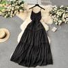 Sexy Backless Sling Skirts High Sense Vacation Wear Waist Hugging Slimming Mopping Floor Long dress Seaside Beach dress