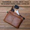 NZPJ Men's Leather Zipper Coin Wallet First Layer Cowhide Mini Short Wallet Handbag Change Wallet