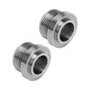 2Pcs Male Weld On Bung AN16 Stainless Steel Weldable Fitting for Fuel Oil Coolant Fluid Turbo Drain Catch Can
