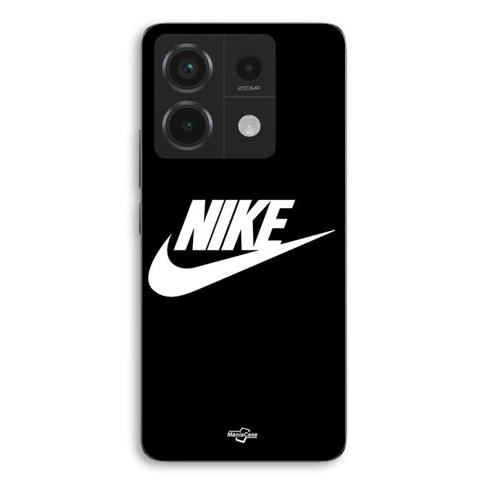 Coque Pour Xiaomi Redmi Note 13 Pro 5g Nike logo blanc front noir Maniacase