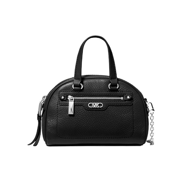 Michael Kors Williamsburg Removable Chain Zipper Bowling Bag Women handbag Black 32F3S6WC0LBLACK Basic Set (Bag+Dust Bag)