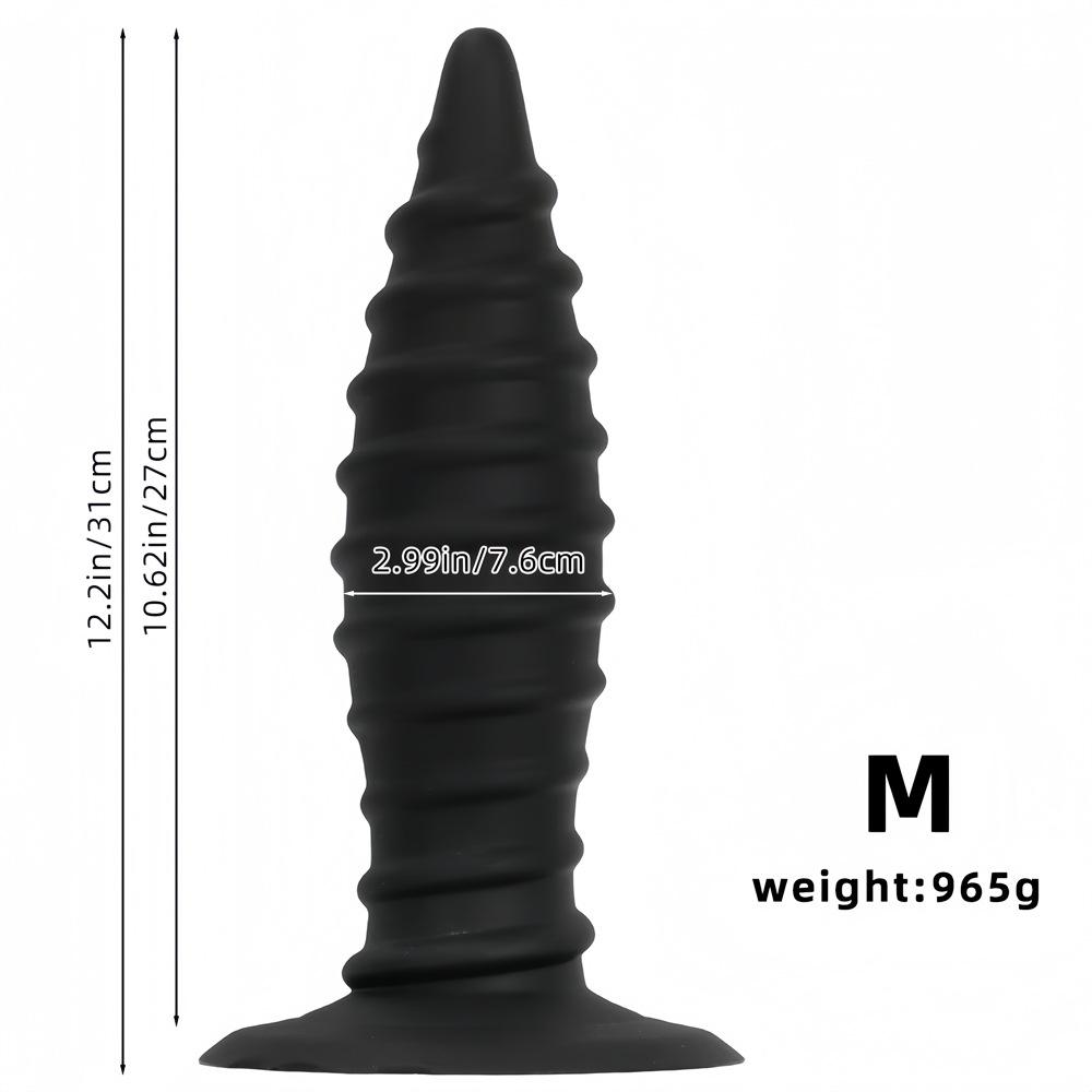 Silicone pointed super large super long 9cm thread, giant penis anal plug, boxing supplies super large super thick, male