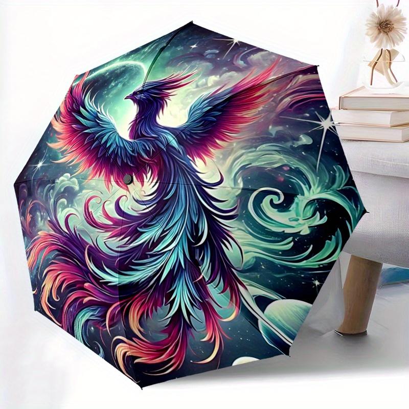 1pc Stellar Phoenix Durable Cartoon Folding Umbrella,Compact Umbrella for Men and Women, Suitable for Travel or Daily Use.A062