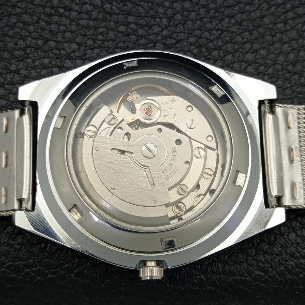 Seiko 5 AUTOMATIC JAPAN MENS 6309A REFURBISHED BLACK COLOR DIAL WATCH A440271-4 Sk-a440271-1