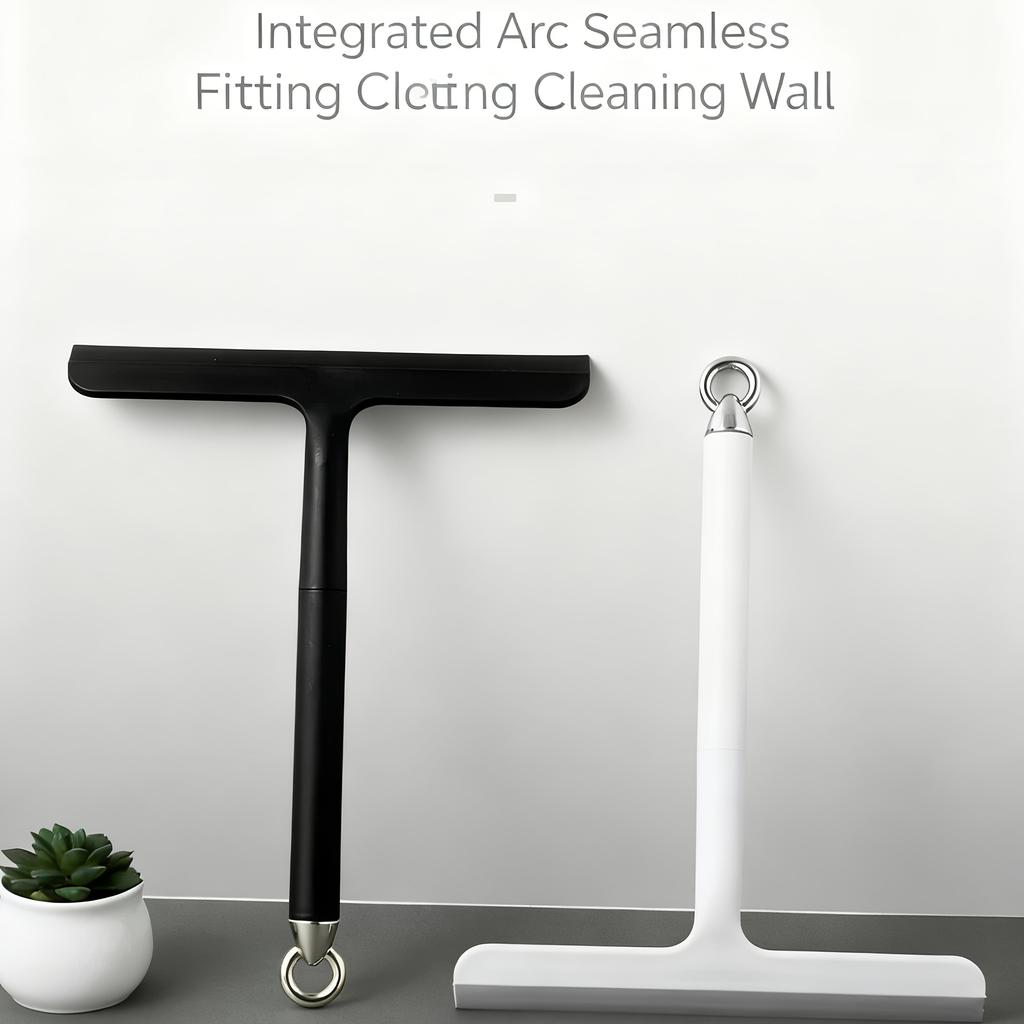1PC Glass Surface Cleaner with Powerful Scraper, Durable Plastic and Silicone Construction, and Hooks for Hanging and Space-saving Storage.
