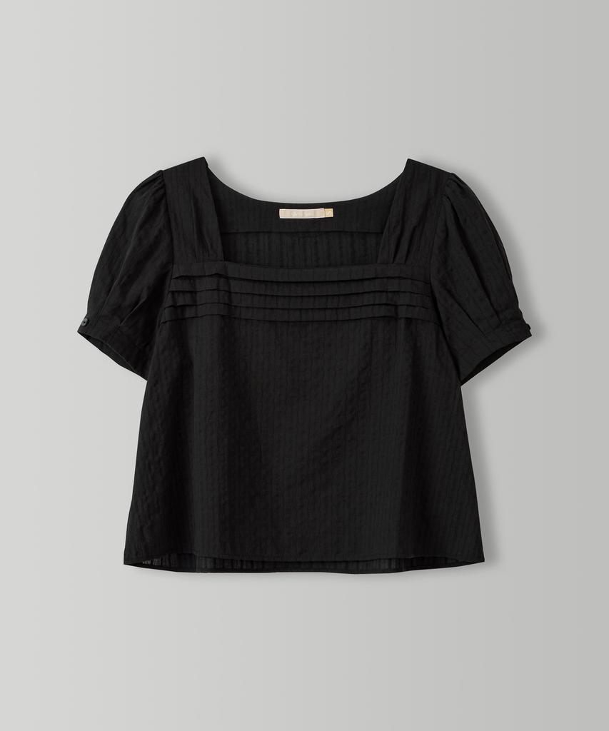 Syeliobeu Carré Square Neck Blouse - Black