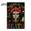 Festive Lawn Ornament Flags Day of The Dead Garden Flag, 12x18 Inch Floral Skull Decorative Yard Double Sided Holiday Mexican Gothic Skeleton Flowers