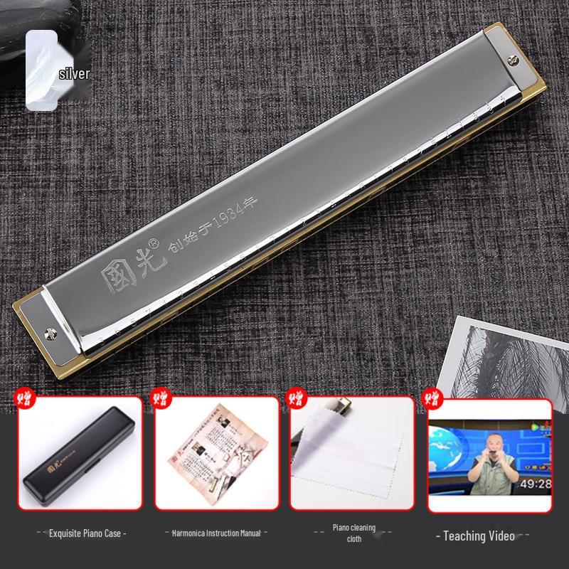 

28-Hole Tremolo Professional Harmonica, 24-Hole Accent - Perfect for Adults, Beginners, and Students as an Introductory Musical Instrument