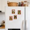 Lustiger Kühlschrankmagnet, Niedlicher Retro-Kunstmagnet mit Rahmen, Lustige Retro-Kunst Holzmagnetrahmen mit starkem Halt, Skurriler Kühlschrankmagnet für Kühlschrank