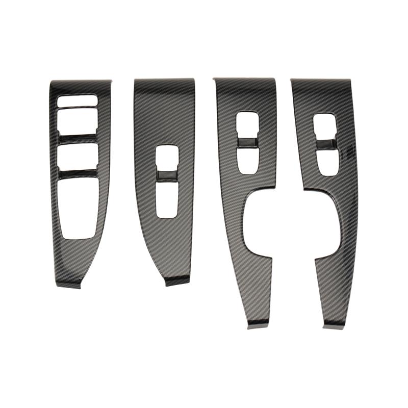 L10A For KIA Sorento MQ4 -2025 Door Armrest Trim Panel Frame Carbon Fiber Window Lift Button Cover Interior Mouldings LHD Carbon Fiber Pattern