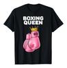 Boxing Queen Pink Gloves Graphic Tee Breathable Sports T-Shirt for Women