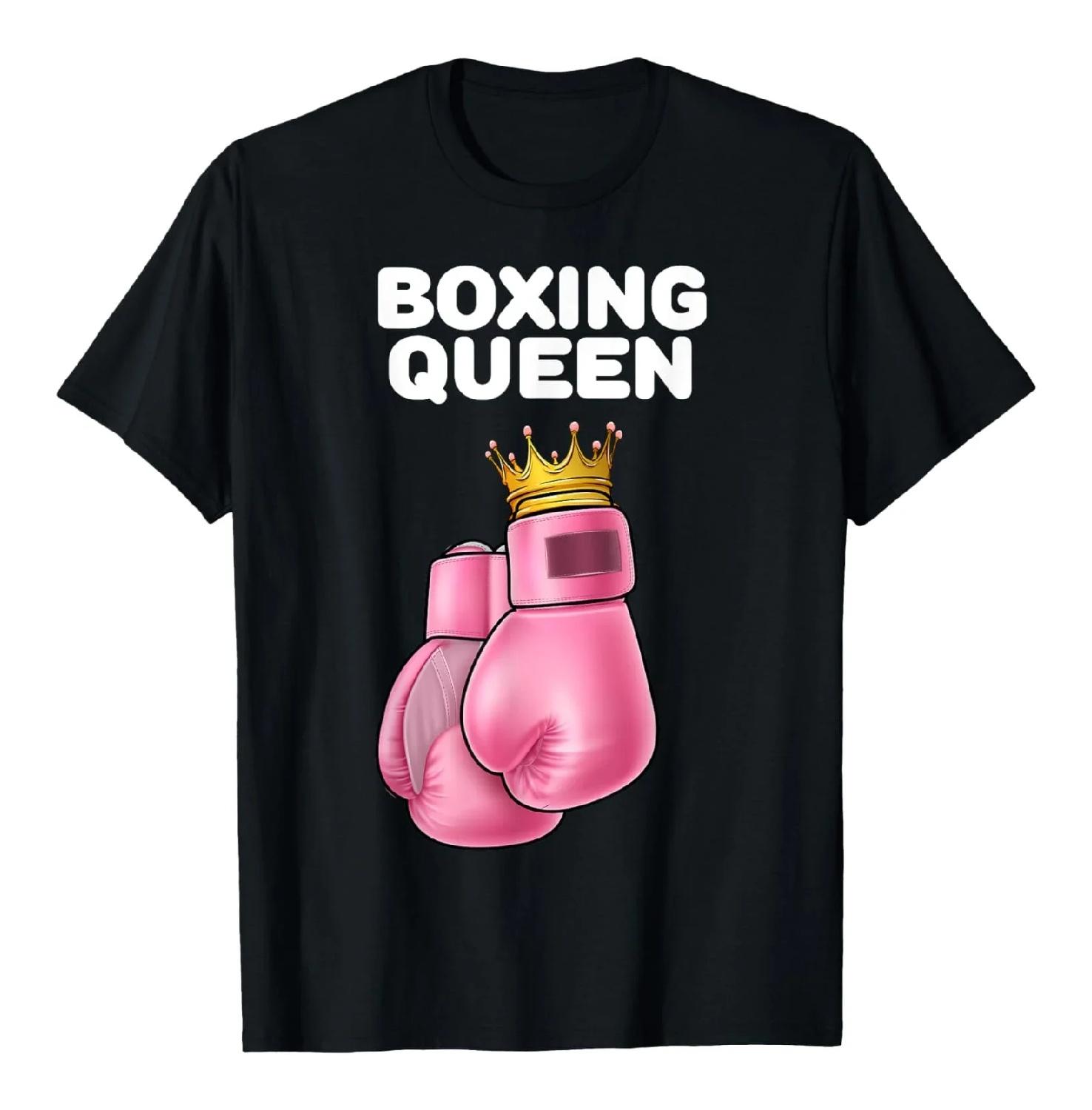 

Boxing Queen Pink Gloves Graphic Tee Breathable Sports T-Shirt for Women XXXXXL чорний