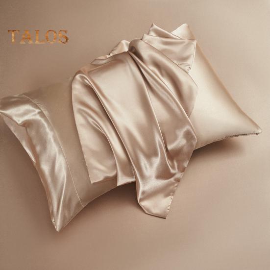 Solid Color Satin Sheet Glossy Bed Sheet Pillowcases Wrinkle-Free Cooling Silky Fitted Sheet Pillow Cover for Twin Full Queen King Size