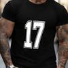 Zwart & Wit Nummer 17 Atletisch Jersey Stijl T-shirt Casual Sportkleding Katoenen Korte Mouw Tee