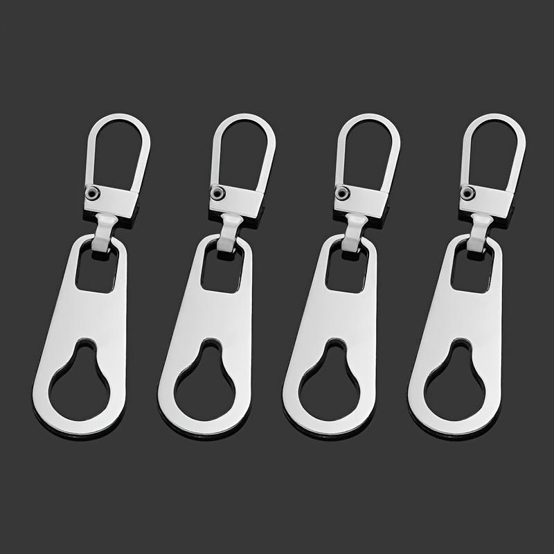 4Pcs Metal Zipper Pulls with Detachable Tabs, Repair Kit for Bags, Backpacks & Clothing, Zipper Slider Pendant Accessories