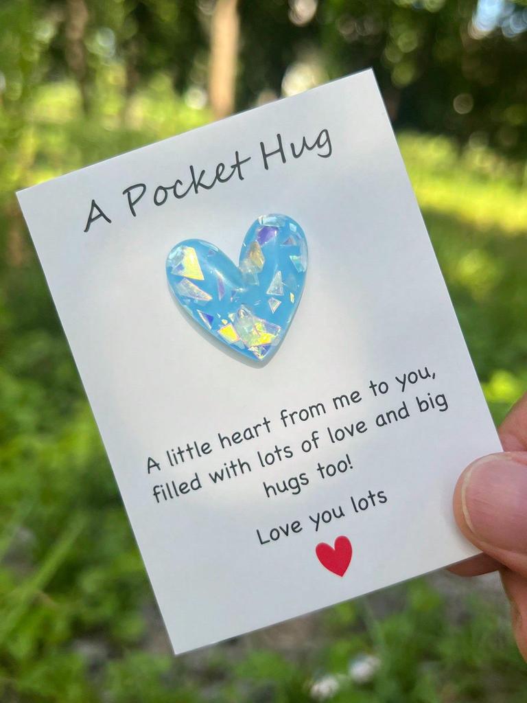 DIY Heart-shaped Pocket Hug Card – Mini Resin Gift with Punny Message